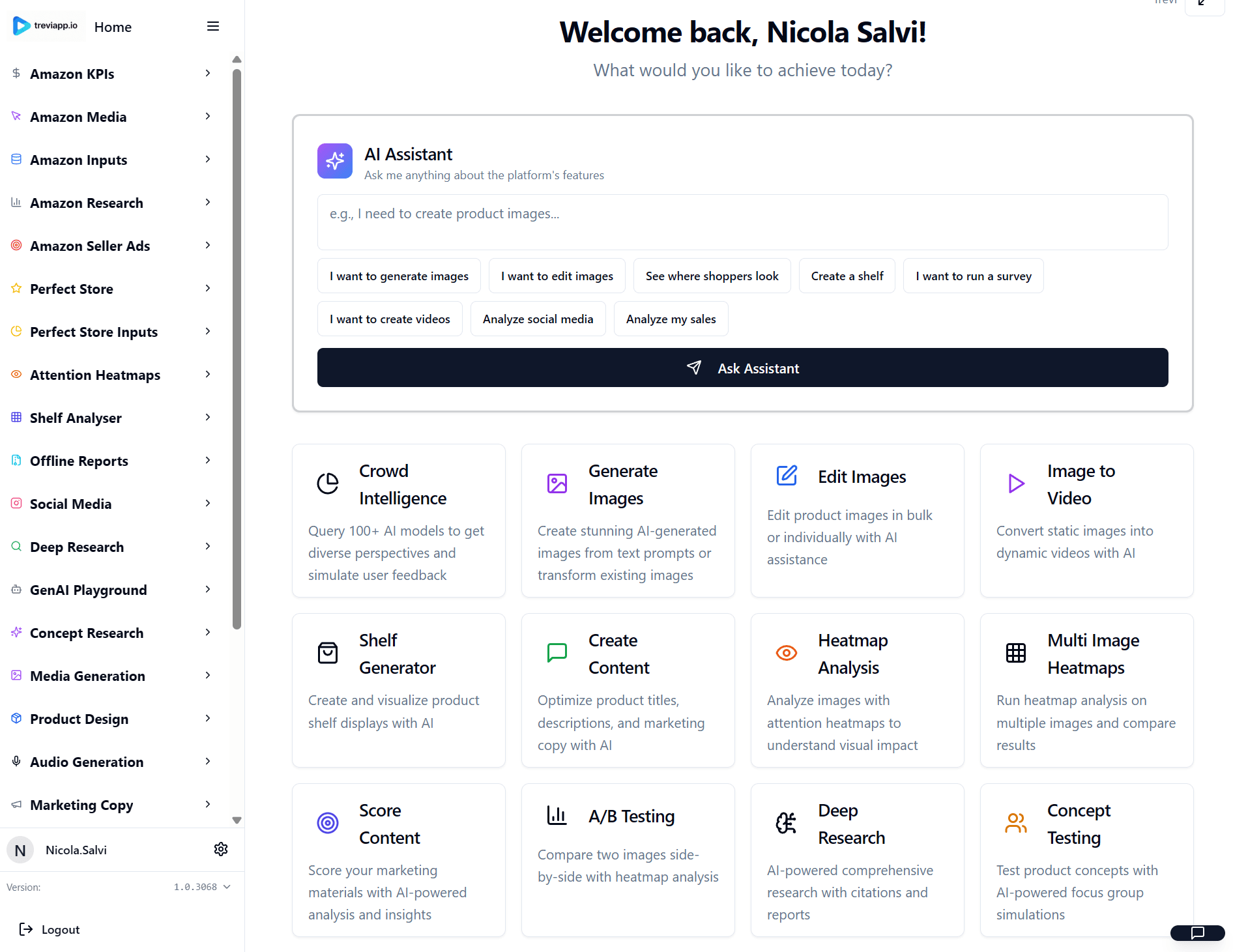 TreviApp.io Dashboard